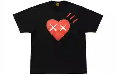 HUMAN MADE x KAWS Heart Print T-Shirt Black