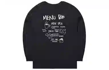 New Era Cartoon Embroidered Crewneck Sweatshirt Black