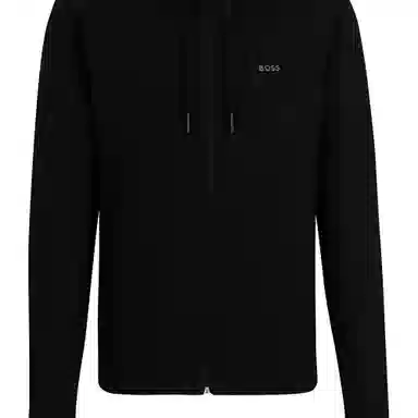 HUGO BOSS Cotton-Blend Zip-Up Hoodie With Hd Logo Print