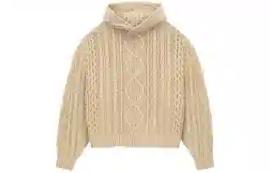 Fear of God Essentials Cable Knit Hoodie Gold Heather