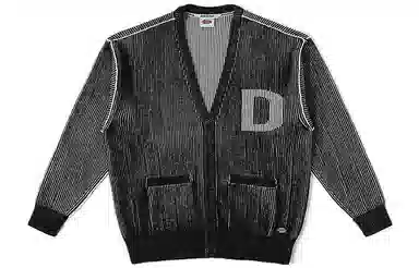 Dickies V-Neck Striped Cardigan Asphalt Black