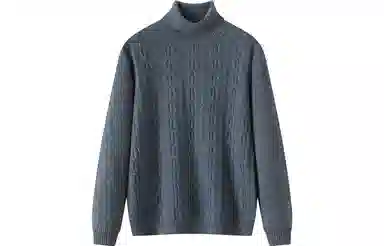 恒源祥 纯色休闲高领毛衣 男款