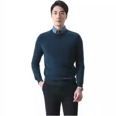 迪柯尼 圆领加厚修身羊绒衫 男款