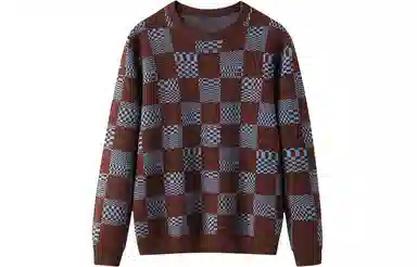 恒源祥 加厚棋盘格毛衣 男款
