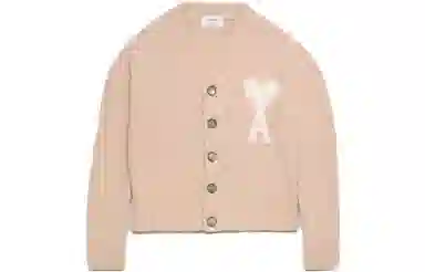 AMIPARIS Cloudy Wool Ami De Cœur Cardigan Pink