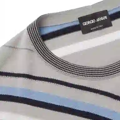 Armani Crewneck Wool Sweater Unisex Patterned