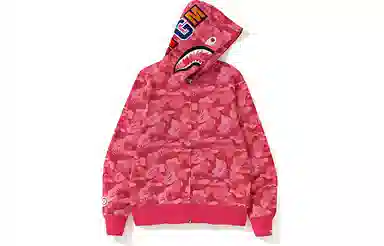 A BATHING APE Bape Flame Camo Zip Hoodie Pink