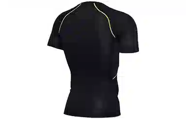 李宁 图案撞色速干运动训练短袖健身衣 男款 黑色