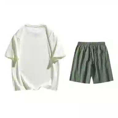 大卫贝肯 美式高街基础短袖上衣简约宽松短裤休闲运动套装 男女同款