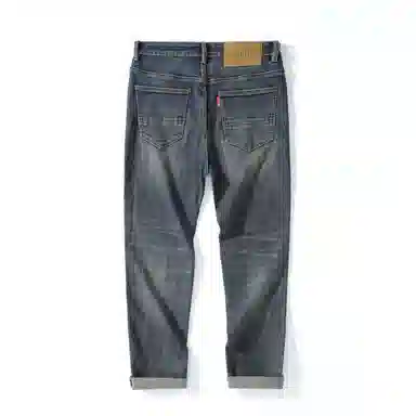 海尔斯 美式高街舒适时尚简约百搭凉感亲肤水洗做旧弹力修身直筒牛仔裤 男款