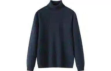 恒源祥 纯色休闲高领毛衣 男款