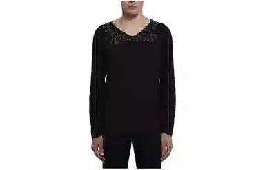 MM6 Maison Margiela V-Neck Sweater Black