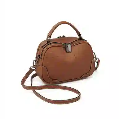 老人头 法式时尚百搭小众 牛皮拼合成革 手提包 女款 多色