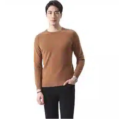 迪柯尼 圆领加厚修身羊绒衫 男款