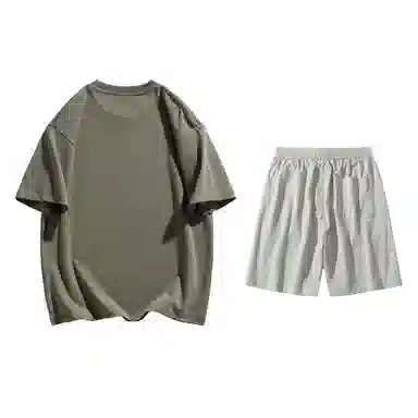大卫贝肯 美式高街基础短袖上衣简约宽松短裤休闲运动套装 男女同款
