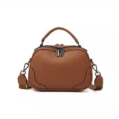 老人头 法式时尚百搭小众 牛皮拼合成革 手提包 女款 多色