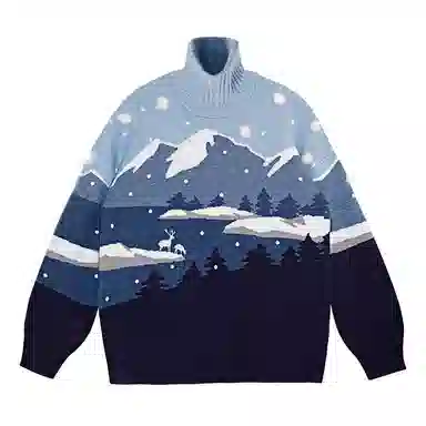 VALLEYOUTH Snow Mountain Jacquard Sweater