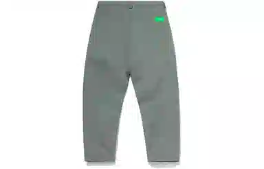 李宁 运动时尚系列 纯色纽扣直筒宽松休闲裤 男款 绿色