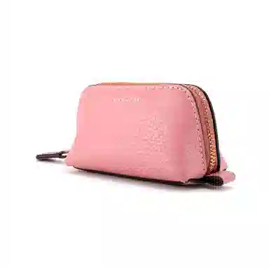 COACH Cosmetic 9 Pebble Leather Clutch Pink