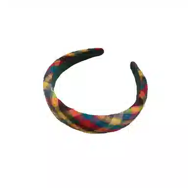 水中玉 彩色格子头箍日常外戴发捆发卡高级感洋气时尚头饰 布艺 发箍 女款