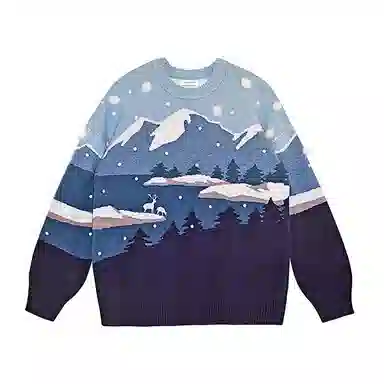 VALLEYOUTH Snow Mountain Jacquard Sweater