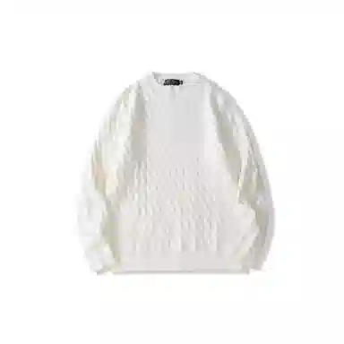 我是大卫 日系文艺风菱格小方格慵懒风落肩宽松针织衫 男女同款