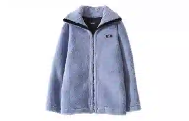 WE11DONE Blue Faux Fur Jacket