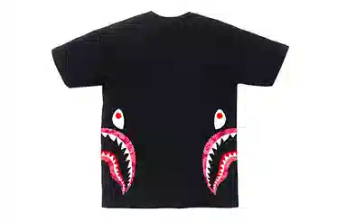 A BATHING APE Shark Series Flame Camo T-Shirt Black