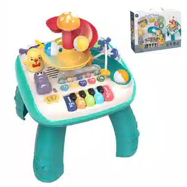 古欧 多功能游戏桌滚滚乐电子琴多合一 陪伴 早教益智玩具