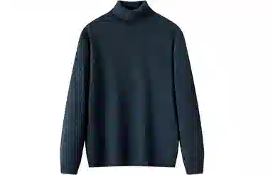 恒源祥 纯色保暖高领针织毛衣 男款