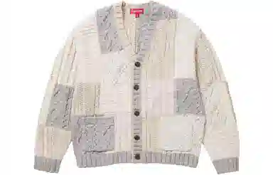Supreme FW23 WEEK3 PATCHWORK CABLE KNIT CARDIGAN