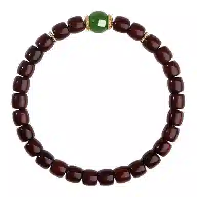 木盛缘 【高贵典雅平安守护】桶珠设计新中式国潮财源滚滚招财纳福平安守护盘玩解压高油高密单圈文玩小叶 紫檀属 手串 女款