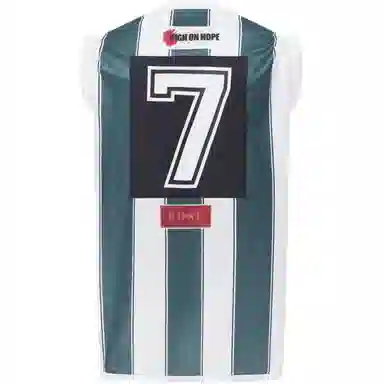 Martine Rose Striped Appliqué Soccer Jersey White