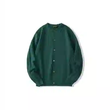 我是大卫 韩版单排扣慵懒风个性开衫纯色针织衫 男女同款