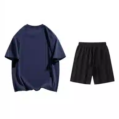 大卫贝肯 美式高街基础短袖上衣简约宽松短裤休闲运动套装 男女同款