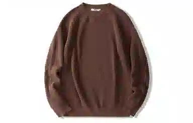 我是大卫 纹理复古打底慵懒感长袖针织衫 男女同款