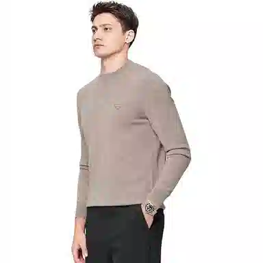与狼共舞 山羊绒亲肤保暖休闲百搭圆领毛衣 男款