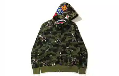 A BATHING APE Shark Camo Full Zip Hoodie