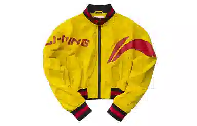 李宁 巴黎时装周走秀系列 立领宽松外套休闲上衣夹克 女款 粉蝶黄 