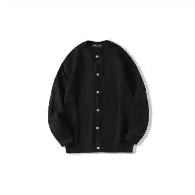 我是大卫 纯色单排扣圆领简约百搭慵懒风韩系针织衫 男女同款