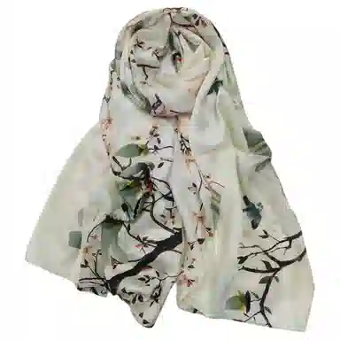 红豆 时尚轻盈柔软 经典设计 简约大方 桑蚕丝 丝巾 女款