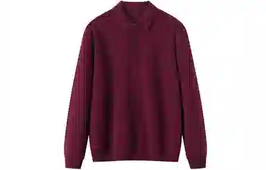 恒源祥 针织时尚翻领纯色毛衣 男款