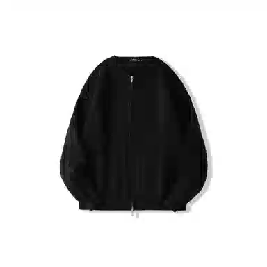 我是大卫 纯色休闲圆领拉链开衫针织衫 男女同款