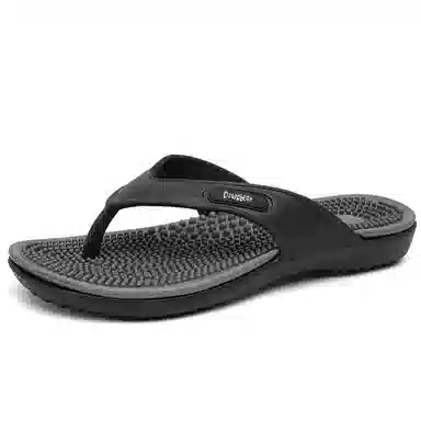 萌芽熊 港风时尚潮流设计感户外休闲沙滩简约舒适百搭按摩底居家轻便 橡胶底 防臭防磨防滑人字拖鞋 男款