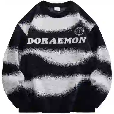 Doraemon Retro Jacquard Logo Sweater