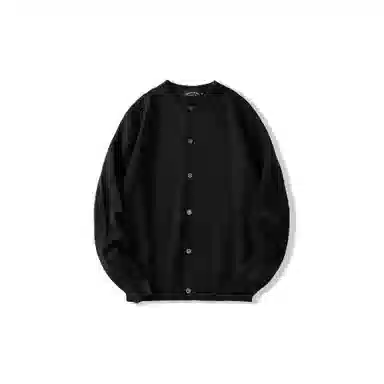 我是大卫 韩版单排扣慵懒风个性开衫纯色针织衫 男女同款