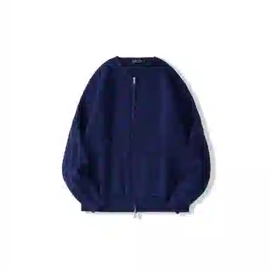 我是大卫 纯色休闲圆领拉链开衫针织衫 男女同款