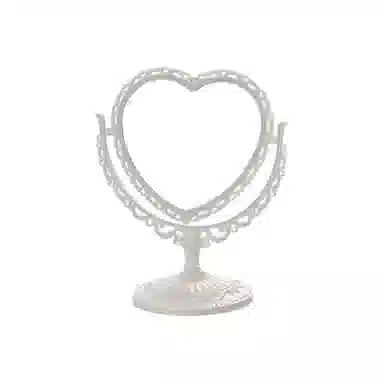 米甜兔 北欧心形米色化妆镜 便携