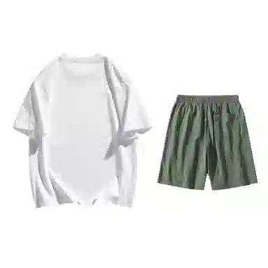 大卫贝肯 美式高街基础短袖上衣简约宽松短裤休闲运动套装 男女同款