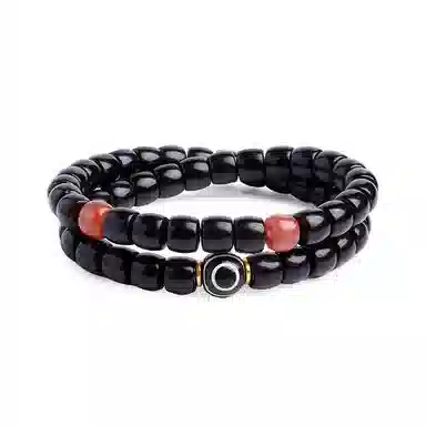 木盛缘 鸿运当头精工缠丝玛瑙 新中式国潮复古转运上岸有钱花财源滚滚招财纳福原色直切珠玛瑙多宝文玩双圈 椰蒂 手串 男女同款情侣款